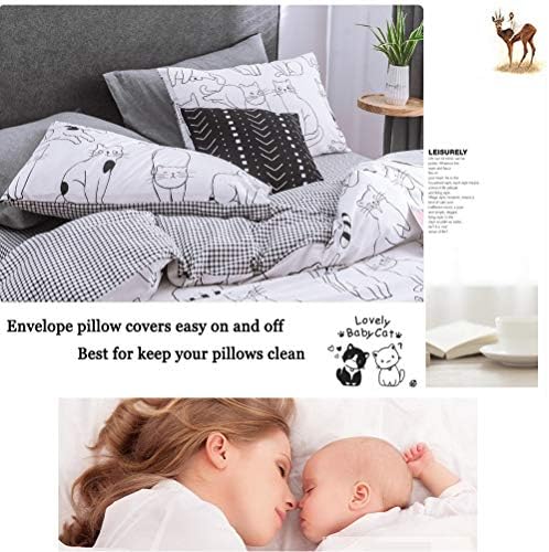 FenDie 20x26 Cotton Pillowcases Set of 2 Reversible Stars Design