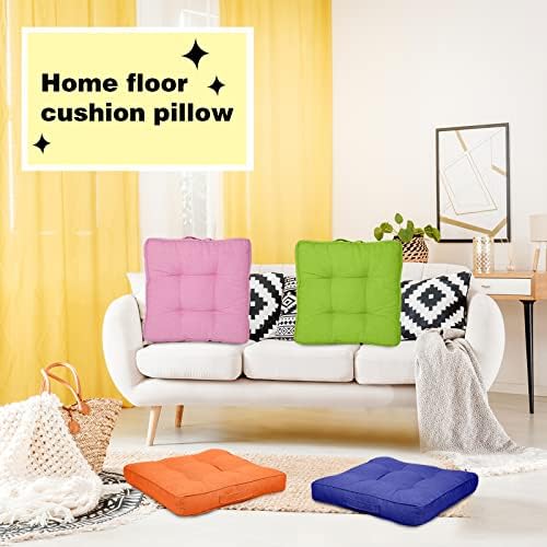 Gerrii 12 Piece Rainbow Floor Cushion Set with Handles