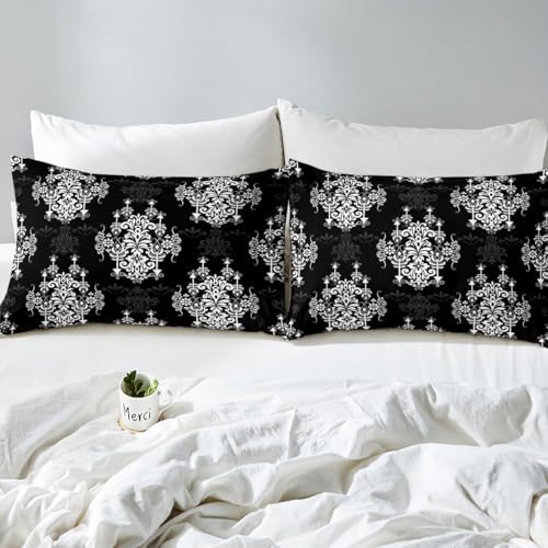 Homewish Luxury Damask Bed Sheets Full Size