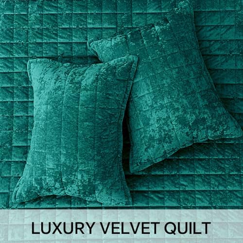 BEDELITE Velvet Quilt Set Queen Size