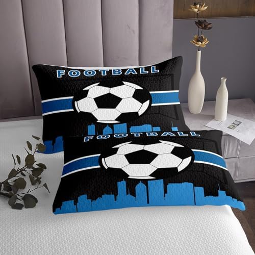 Erosebridal Youth Boys Gaming Twin Quilt Set Soccer Football Coverlet Set 2pcs