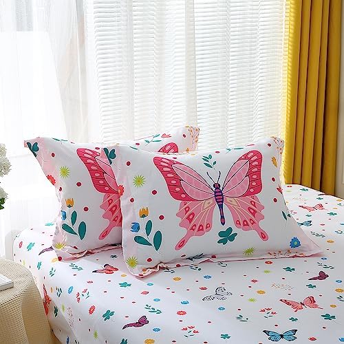 Girls Butterfly Comforter Set 7 Piece Full Size