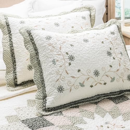 ELEGANT LIFE HOME All-Season Cotton Quilt Set 3-Piece