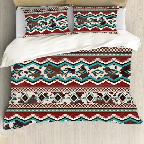 ZFRXIGN Boho Aztec Duvet Cover Set King Size 3 Piece