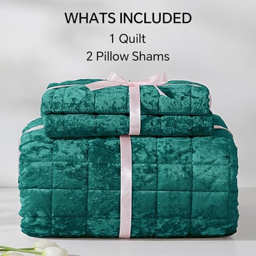 BEDELITE Velvet Quilt Set Queen Size