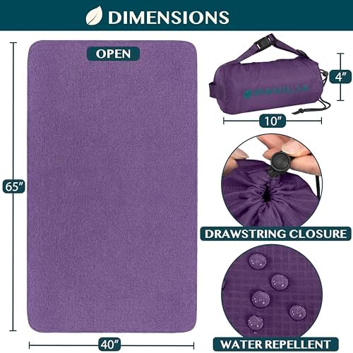 PAVILIA Travel Blanket with Bag - 65x40 Purple