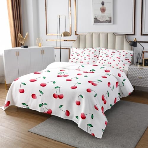 Feelyou Cherry Print Coverlet Set for Kids
