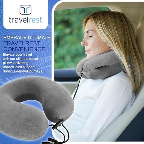 Travelrest Travel Essential Neck Pillow - Memory Foam and Washable Cover