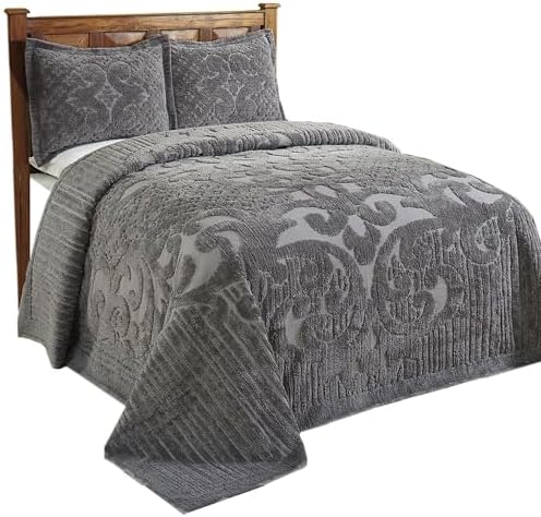 Better Trends Chenille Bedspread FullDouble Gray