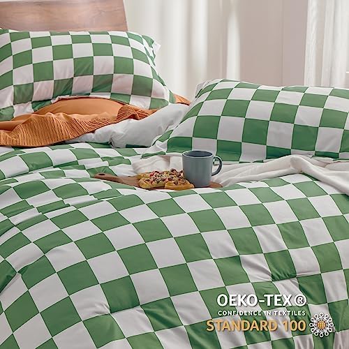 Bedsure Checkered Comforter Set Queen Size 3 Pieces 1