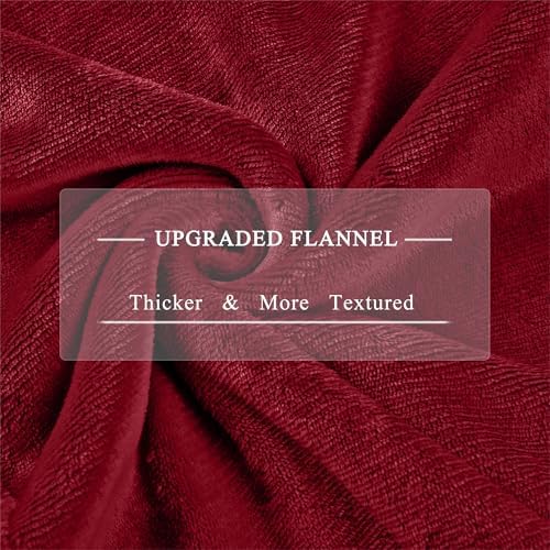 COZYTY Heated Blanket Queen Size Flannel 84x90 Burgundy