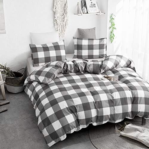 GETIANN Plaid Duvet Cover Set Twin 68x90