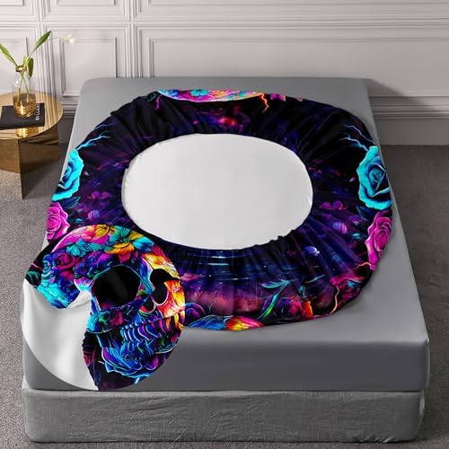 AILONEN Skull Print Fitted Sheet Set Twin XL