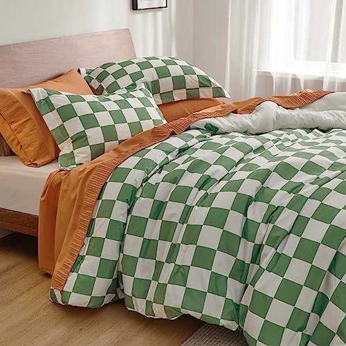 Bedsure Checkered Comforter Set Queen Size 3 Pieces 1
