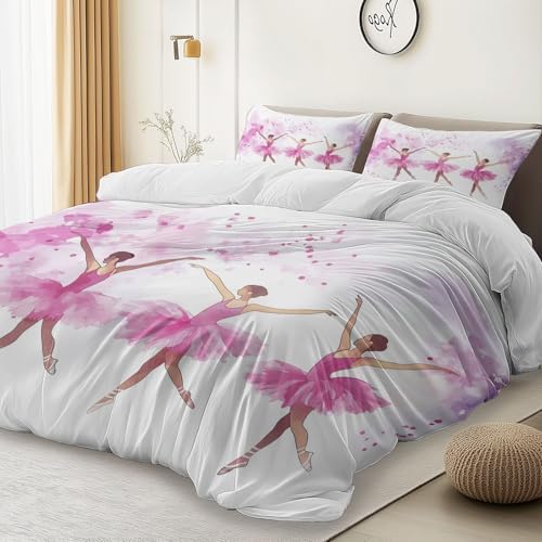 Pink Microfiber Reversible Duvet Cover Twin XL Set