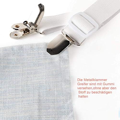 8pcs Adjustable Sheet Straps with Elastic Fasteners - White