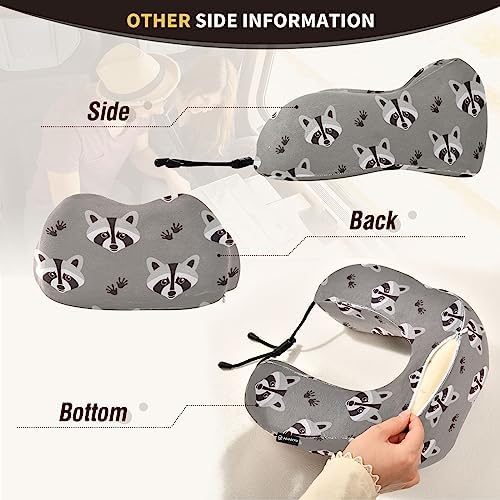 KOPIRIT Raccoon Travel Pillow for Neck Support and Comfort