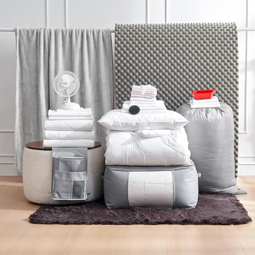 Fully Loaded Twin XL Dorm Bedding Essentials Package - White Textured Waves
