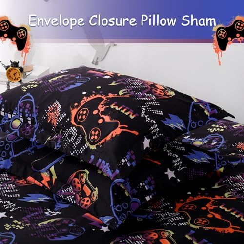 JSD Black Gamer Kids Duvet Cover Set Twin Size