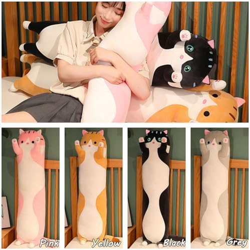 Somao Long Cat Plush Pillow - Soft Hugging Pillow for Kids and Adults