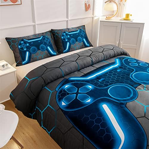 NTBED Game Console Comforter Set for Kids 3D Blue Twin