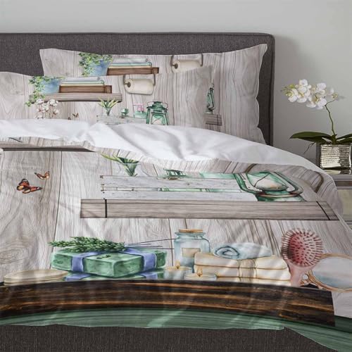 Boanket 3-Piece Duvet Cover Set with Zipper Farmhouse Style