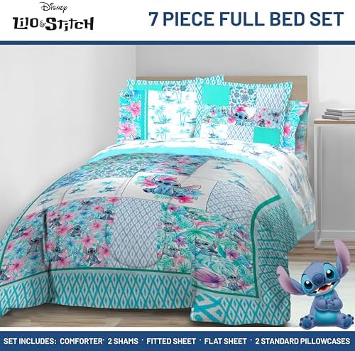 Jay Franco Lilo and Stitch 7-Piece Kids Comforter Set