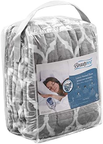 Beautyrest Ogee Printed Plush Electric Throw Blanket