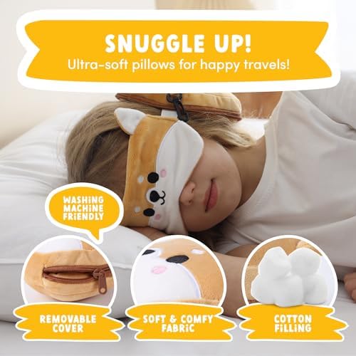 ecoZen Lifestyle Travel Pillow Set - Dog Design for Kids