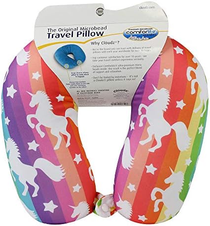 Cloudz Patterned Microbead Travel Pillow - Unicorn
