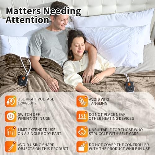 Fantico Electric Blanket Queen Size Dual Control 10 Heat Settings 1