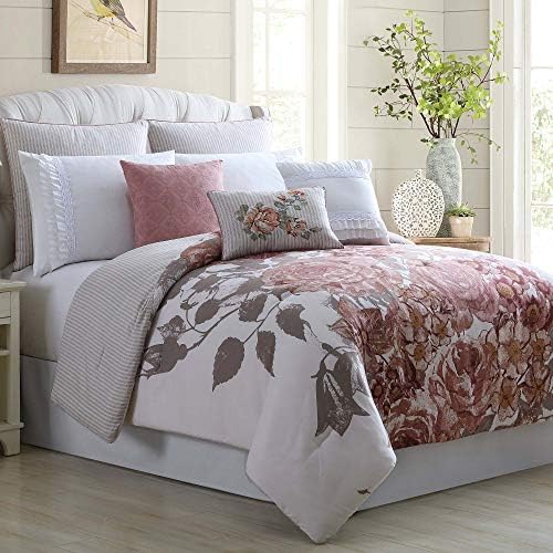 Amrapur Overseas Rose Farmhouse 8-Piece Comforter Set King