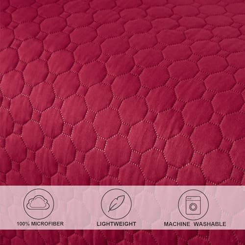 Hailea 3-Piece Burgundy Daybed Cover Set Twin Size