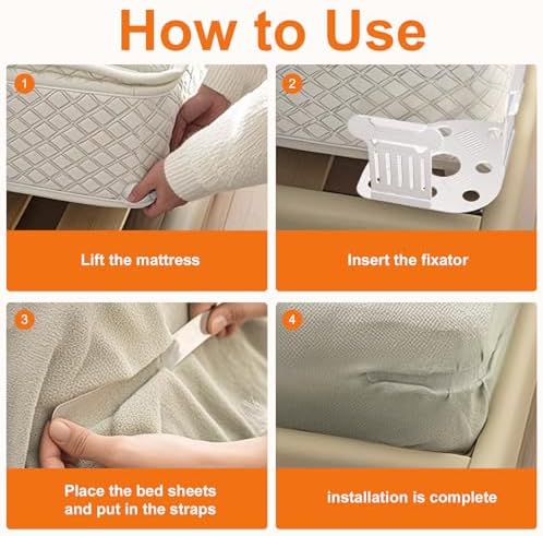 JASTT Lock Sheet Holders 4PCS Heavy Duty Bed Sheet Clips