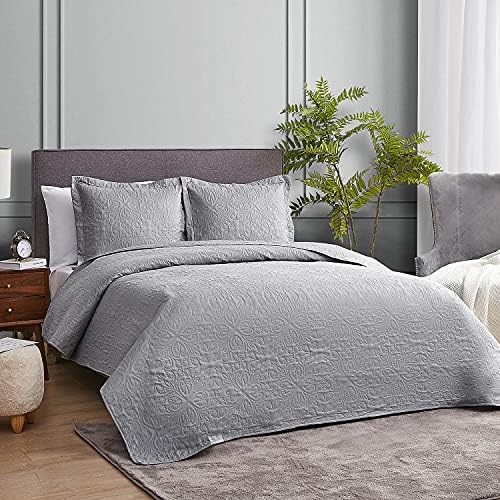 Hansleep Grey Baroque Quilt Set - Queen Size