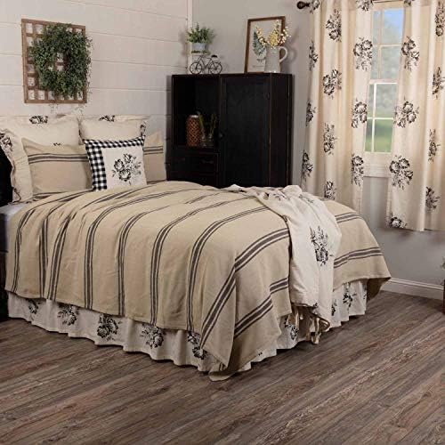 Piper Classics Mill House Stripe Black Queen Bed Blanket