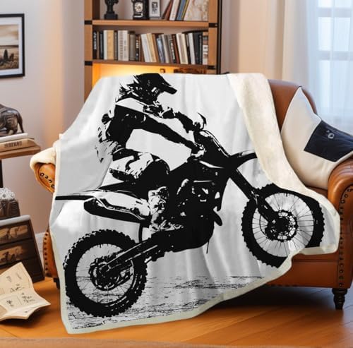 SHOMPE Dirt Bike Throw Blanket 50x60 Inches