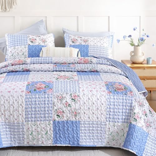YIKUSH King Size Floral Quilt Set 3 Piece