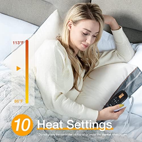 WOOMER Heated Blanket Twin Size 84x90 Fast Heating with 10 Levels