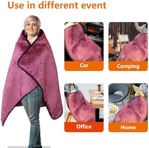 iHealthComfort Electric Blanket 12V Fast Heating Purple