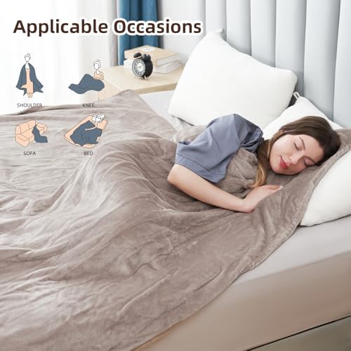 Eydna Electric Heated Blanket Full Size Camel 72x84