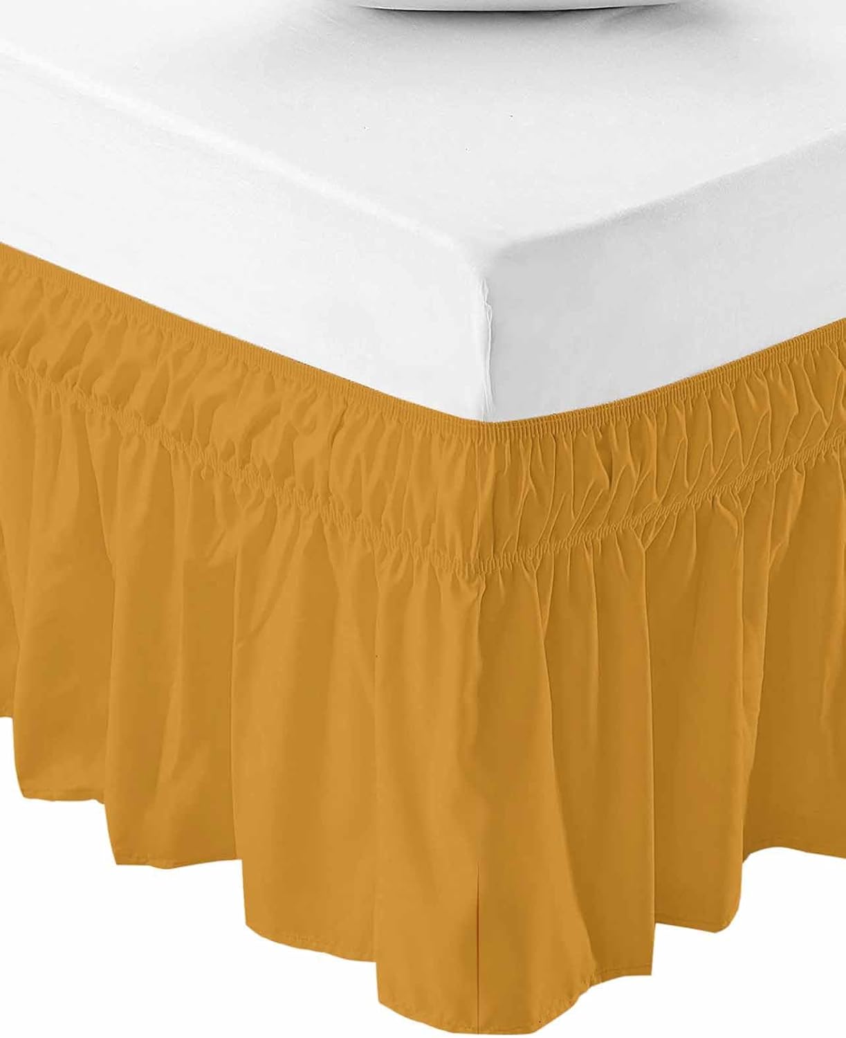 RisQiten Pure Turmeric Cal King Bed Skirt 16 Inch Drop