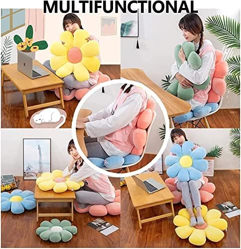 Soft Plush Flower Throw Pillow 20 White Cute Room Decor