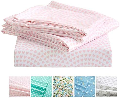 Vonty Kids Full Pink Heart Printed Sheet Set 1