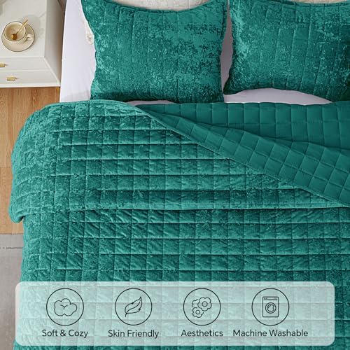 BEDELITE Velvet Quilt Set Queen Size