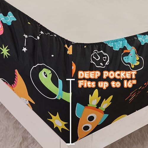 Yibeizi Dinosaur Space Twin Sheet Set for Boys 1
