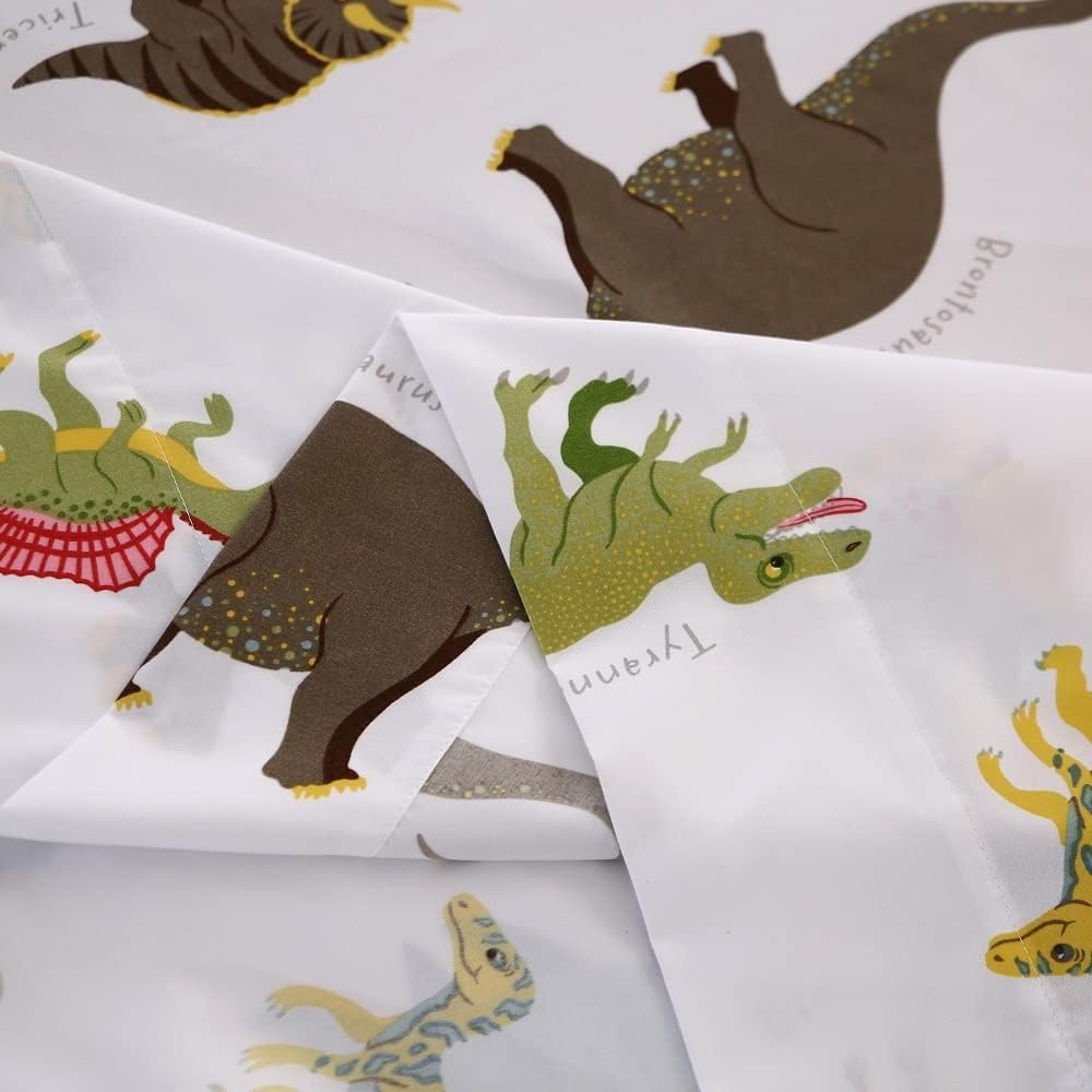 MAG Dinosaur Flat Sheet Full Size Twin Size 75x54 White Base