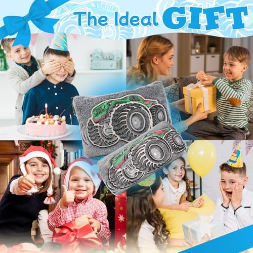 HWING Glow in the Dark Truck Travel Blanket Pillow