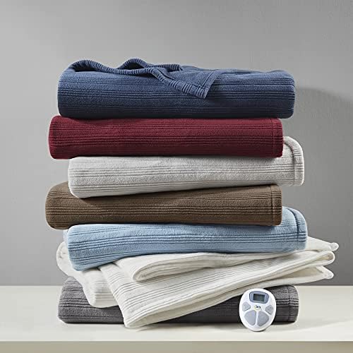 Serta Travis Fleece Electric Blanket Dusty Blue