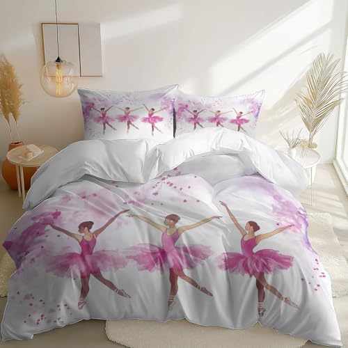 Pink Microfiber Reversible Duvet Cover Twin XL Set